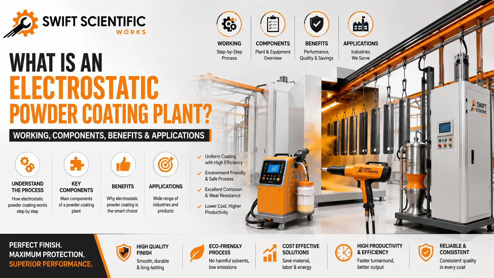 You are currently viewing What Is an Electrostatic Powder Coating Plant? Working, Components, Benefits & Applications